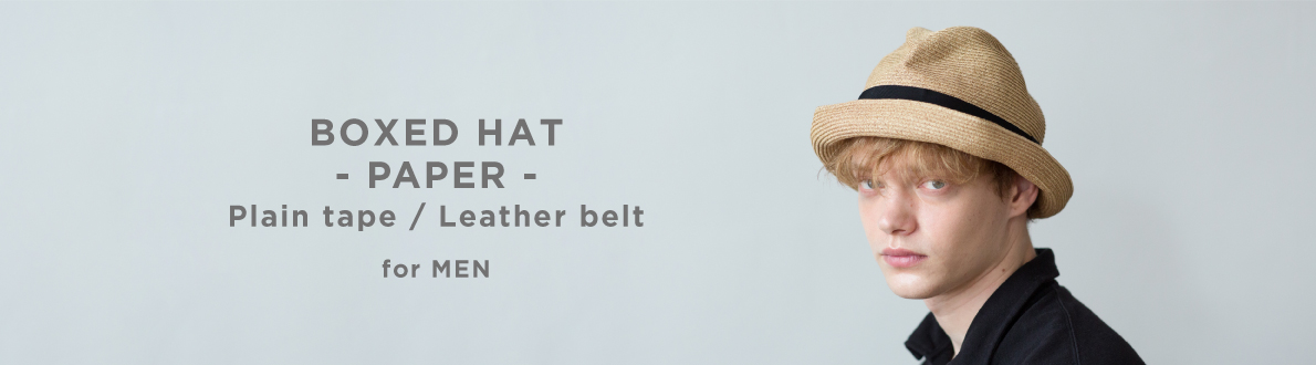 BOXED HAT -PAPER- Plain tape / Leather belt for MEN