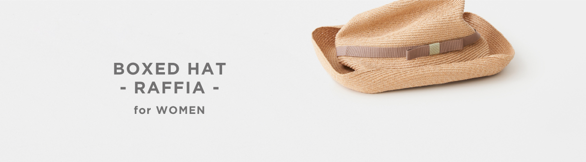 BOXED HAT - RAFFIA - for WOMEN