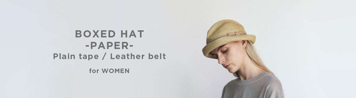 BOXED HAT -PAPER- Plain tape / Leather belt for WOMEN