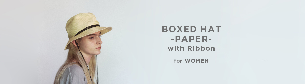 BOXED HAT - PAPER - with Ribbon for WOMEN